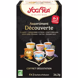 YOGI TEA Assortiment Découverte 6 x 3 sachets d'infusion 34.2 g, Thé parfum aromatisé, 34,2 g, 1,8 g, Classic Ingrédients : C ...