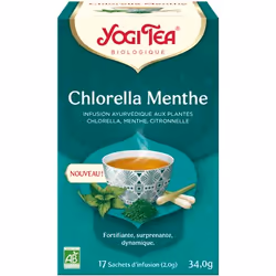 YOGI TEA Chlorella Menthe 17 x 2 g, Thé parfum aromatisé, 34 g, 2 g, Menthe poivrée*, citronnelle*, réglisse*, basilic*, méli ...