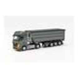 Miniatures montées - Mercedes Actros Camion-Benne Gris / Jaune 1/87 Herpa