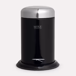 MÖVE Push, 3 L, Rond, Acier inoxydable, Noir, Argent, Pédale, 220 mm