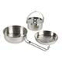 Kit popote - TATONKA - Ensemble camping (large) - Acier inoxydable - Empilables - Gris
