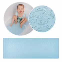 reer MyHappyBath Mat XL, Tapis de bain anti-dérapant, Enfants, Bleu, Caoutchouc, Lavage à la main, 360 mm