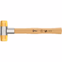 Wera 05000010001, Marteau en plastique, Plastique, Bois, Marron, Or, Argent, 26,5 cm, 87 mm