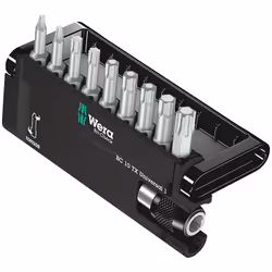 Wera 05056164001, 9 pièce(s), Torx, TX10, TX15, TX20, TX25, TX27, TX30, TX40, TX8, TX9, 1 x 1/4" x 51 mm 1 x TX 8 x 25 mm 1 x ...