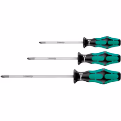 Phillips Jeu de tournevis pas. 350/3 PH • Lame ronde • Acier spécial fortement allié • Nicromatt • Lasertip, empêche le gliss ...