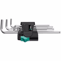 Wera 950/9 Hex-Plus 1, Set de clé allen/hexagonale forme de l, Métrique, 9 pièce(s), 1.5,2,2.5,3,4,5,6,8,10 mm, 9 cm, 21,9 cm