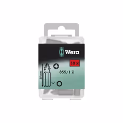 Embouts Wera Classic pour l'utilisation industrielle 1/4'' 10 pièces PZ 2