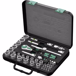 Wera 05003594001, Ensemble de clés à douille, 43 pièce(s), Noir, Chrome, Vert, CE, Manche de clé, 3/8"