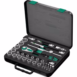 Wera 05003645001, Ensemble de clés à douille, 37 pièce(s), Noir, Vert, CE, Manche de clé