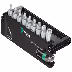 Wera 05057115001, 9 pièce(s), Torx, TX10, TX15, TX20, TX25, TX30, TX40, TX6, TX8, TX9, Acier inoxydable, 1x 1/4"x50 mm 1x TX ...