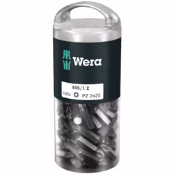 Wera 855/1 Z DIY 100 SiS, 100 pièce(s), Cruciforme, PZ 2, 1 x 25 mm, CE, GS, DVE, 25 mm