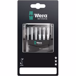 Wera 05073638001, 6 pièce(s), Phillips, Cruciforme, Torx, PH 2, PZ 1, PZ 2, TX15, TX20, TX25, Acier