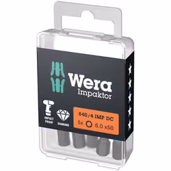 Wera 840/4 IMP DC Hex-Plus DIY, 1 pièce(s), Hex (métrique), 4 mm, 50 mm, 50 mm, 17 mm