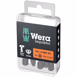 Wera 851/4 IMP DC PH DIY, 5 pièce(s), Phillips, PH 3, 50 mm, 50 mm, 17 mm