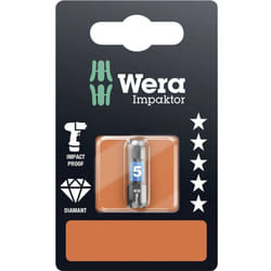 Wera - Embout imp dc Impaktor 840/1, 5.0 x 25, 1 pièce 840/1 imp dc Impaktor Bits sb SiS 05073905001 n/a Longueur:25 mm c