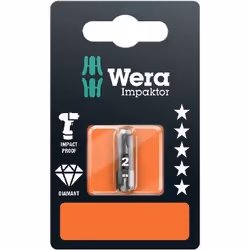 Peu de tournevis Wera WE05073921001; PZ2; 1/4''; 25 mm