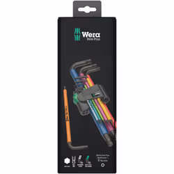 Wera 950 Spkl9 Hex-plus Hex Key Set Set de clé allen/hexagonale forme de l Métrique/empirique 9 pièce(s)