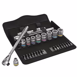 Wera 05004051001, 9 pièce(s), Noir, Acier inoxydable, Noir, 3/8", République tchèque, 1,48 kg