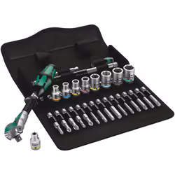 Wera 8100 SA 6, Ensemble de clés à douille, Noir, Chrome, Vert, CE, Manche de clé, 1 pièce(s), 1/4"