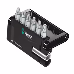 Wera 05135810001, 6 pièce(s), Phillips, PZ 1, PZ 2, 1x 1/4"x50 mm 1x PZ 1x25 mm 1x PZ 2x25 mm 1x PH 2x25 mm 1x TX 15x25 mm 1x ...