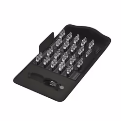 Wera Bit-Safe 61 Wood 1, Ensemble de douilles, 1/4", Métrique, 61 tête(s), PH3, PZ1, PZ2, PZ3, 25 mm