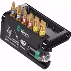 Wera 05057416001, 7 pièce(s), Phillips, Cruciforme, Fente, 1 x 1/4"x50 1 x PH 1x25 1 x PH 2x25 1 x PZ 1x25 1 x PZ 2x25 1 x 1. ...
