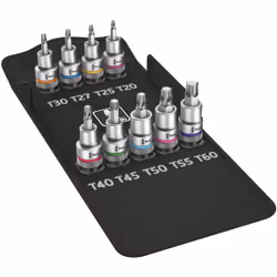 Wera 8767 C TORX HF 1, Ensemble de douilles, 1/2", Métrique, 9 tête(s), 40,20,25,27,30,45,50,55,60 mm