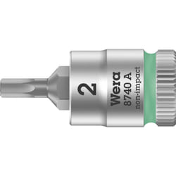8740 a 05003330001 6 pans intérieurs Douille-embout 2 mm 1/4' (6.3 mm) X562441 - Wera