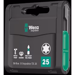 Wera 15 Impaktor TX, 25 pièce(s), Torx, Plastique, Boîte