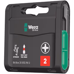 Wera Bit-Box 20 BTZ PH, 20 pièce(s), Croix, PH 2, Métal, Plastique, 20x PH 2x25 mm, CE