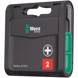 Wera 05057750001, 20 pièce(s), Phillips, PH 2, Métal, Plastique, 20x PH 2x25 mm, CE