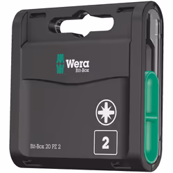 Wera Bit-Box 20 PZ, 15 pièce(s), Cruciforme, PZ 2, Métal, Plastique, 20x PZ 2x25 mm, CE