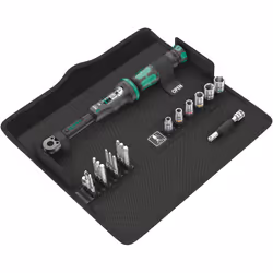 Wera 05130110001, Clé dynamométrique à cliquet, Mécanique, 1/4", 2,5 - 25 N·m, Acier, Noir, Vert