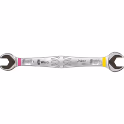 Clé à fourche double. N° 6002 JOKER - Revêtement nickel-chrome - Acier au chrome-molybdène - Mâchoire droite - Fonction de re ...