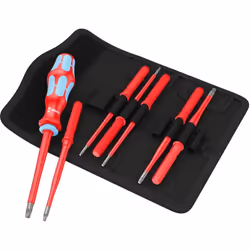 Set de tournevis isolés Kraftform Kompakt VDE WERA KK VDE Stainless 8 extra slim 1 - Les outils en acier inoxydable Wera font ...