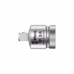 Adaptateur carré femelle 3/8'' vers carré mâle 1/4''. Pour l'utilisation manuelle et mécanique (non impact), avec gorge à bil ...