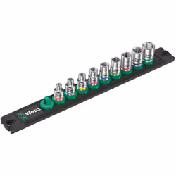 Set de 9 douilles Zyklop 1/4" WERA Nuss-Magnetleiste A Imperial 1 - Un mécanisme de rotation souple assure un maintien sûr et ...