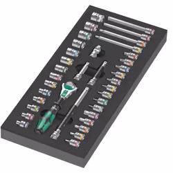 Wera 05150110001, 37 pièce(s), Noir, Vert, Acier, Noir, Vert, 1,24 kg, 40,5 cm, 18,5 cm