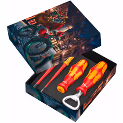 Jeu Kraftform Kompakt VDE Christmas 2024 - Porte-embouts Kraftform isolé VDE 817 VDE avec dispositif antiroulement - 2 lames  ...