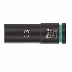 Wera 05005554001, Douille à choc, Noir, Vert, 1 tête(s), 3/8", Métrique, 13 mm