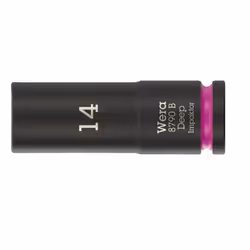 Wera 05005555001, Douille à choc, Noir, Rose, 1 tête(s), 3/8", Métrique, 14 mm