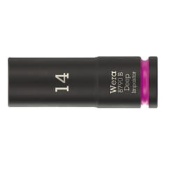 Wera 05005555001 Douille à choc Noir, Rose