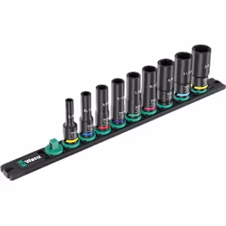 Wera 05005591001, Ensemble de douilles à choc, Noir, 9 tête(s), 3/8", Métrique/empirique, 3/8"