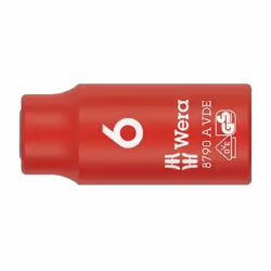 Wera 05005933001, Douille à choc, Rouge, Blanc, 1 tête(s), 1/4", Métrique, 6 mm