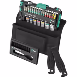Désignation du produit : Set d'outils pour vélo avec cliquet, embouts, noix et un porte-embouts dans un Tool-Check super comp ...