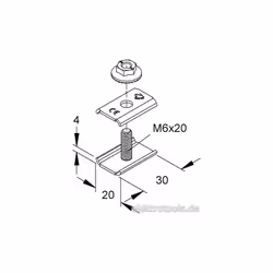 NIEDAX CONNECTEUR UNIVERSEL SAN M6 X 20 V CONNECTEUR POUR KABELTRAGSYSTEM 4013339100996