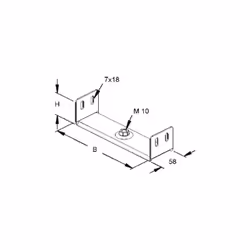 CROCHET DE SUSPENSION NIEDAX RTU 60.300 RL-RLV, RSV DECKENBÜGEL POUR MUR ET KABELTRAGSYSTEM 4013339199204