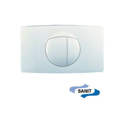 Plaque de commande double touche, pour réservoir encastré, blanche