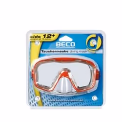 BECO-Beermann 99003-5 masque de plongée Polycarbonate Rouge, Transparent Adulte
