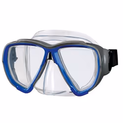 BECO-Beermann PORTO, Adulte, Demi-masque, Unisexe, Verre trempé, Polycarbonate, Bleu, Transparent